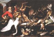 SNYDERS, Frans Still Life with Dead Game, Fruits, and Vegetables in a Market w t France oil painting artist